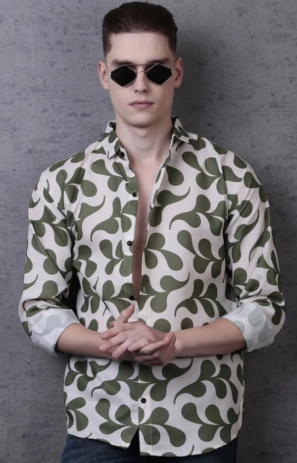 MEN COMFORT OPAQUE PRINTED PARTY SHIRT